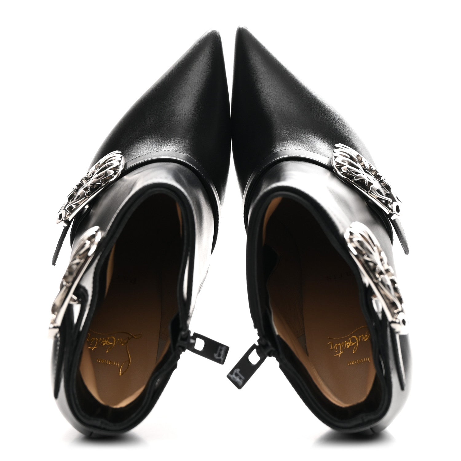 Christian Louboutin Calfskin Giddylina Booty 100 Ankle Boots 41 Black 2 of 9