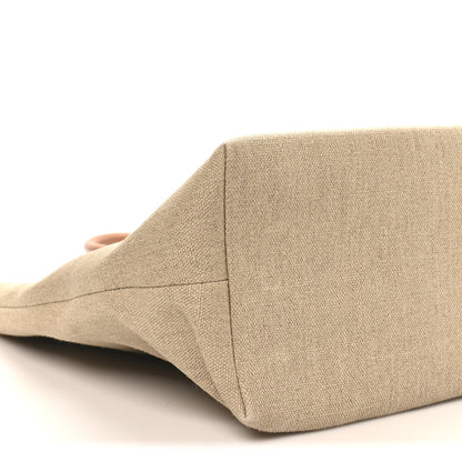 Celine Canvas Calfskin Paris Horizontal Cabas Tan 9 of 10