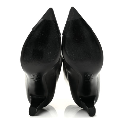 Chanel Lambskin Grosgrain Cap Toe Short Boots 35.5 Black 6 of 10