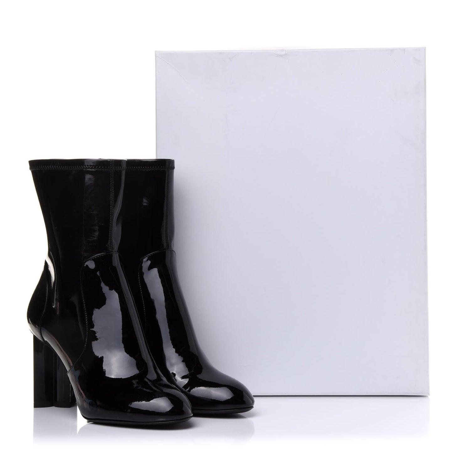 Patent Silhouette Ankle Boots 38.5 Black