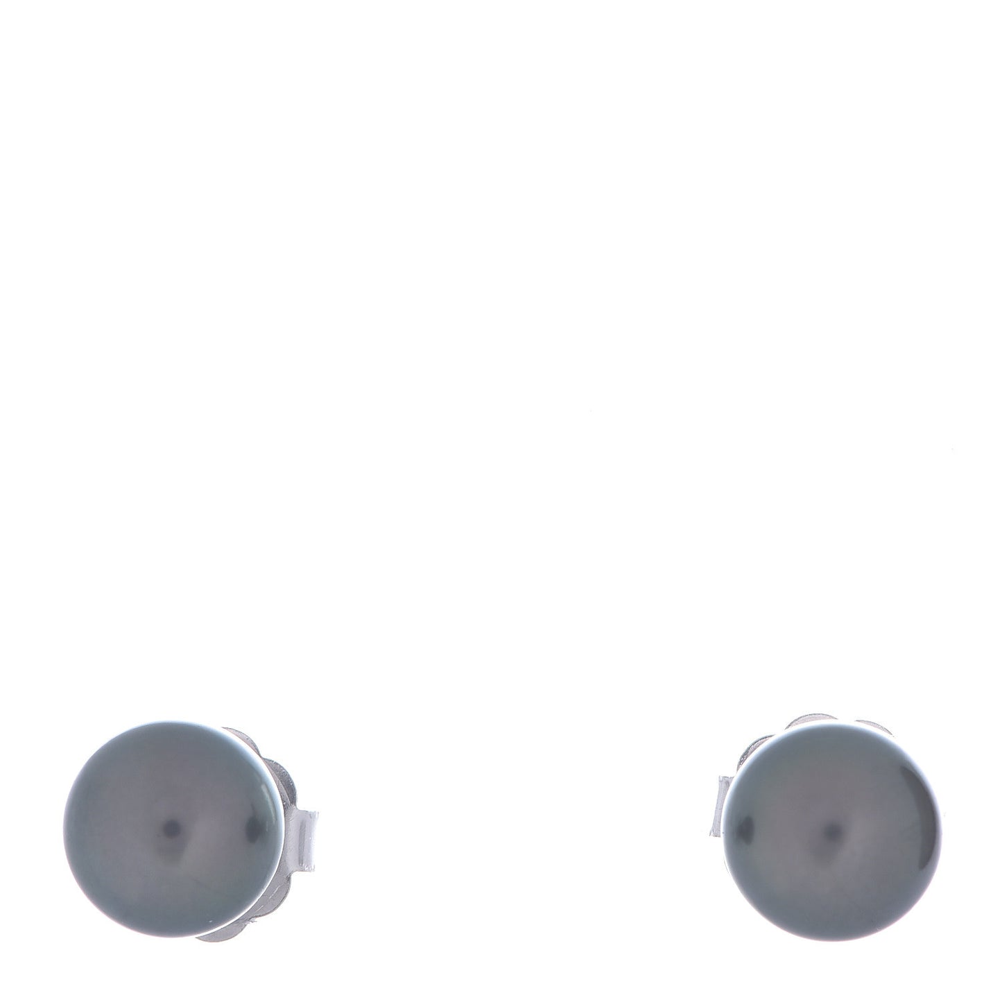 18K White Gold Black South Sea Pearl 9mm Stud Earrings