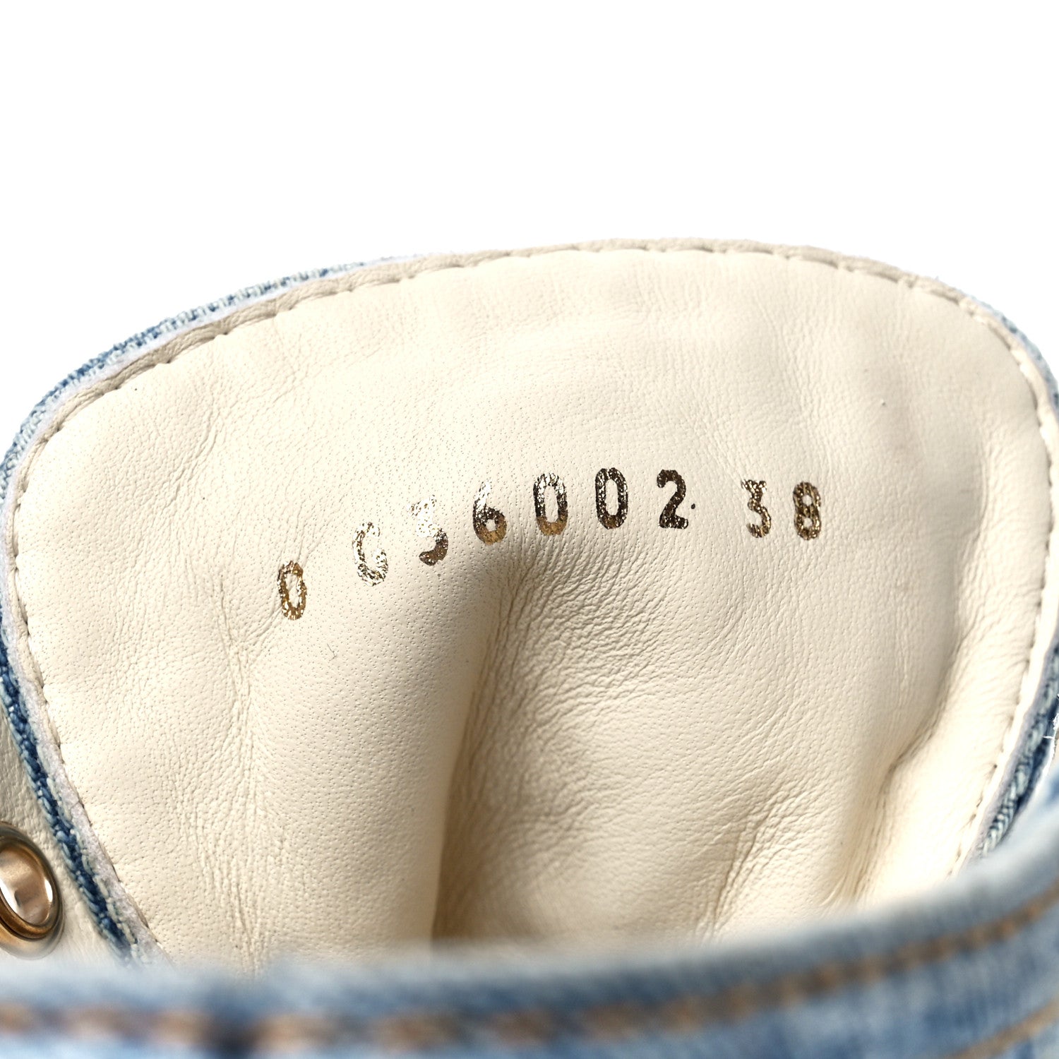 Chanel Denim Lace Up Boots 38 Light Blue 8 of 8