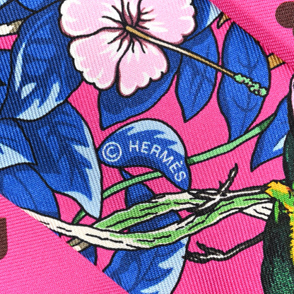 Hermes Silk Jungle Love Love Twilly Rose Vif Bleu Roy 3 of 4
