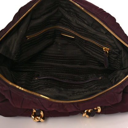 Prada Tessuto Nylon Chevron Catena Bag Prugna 4 of 8
