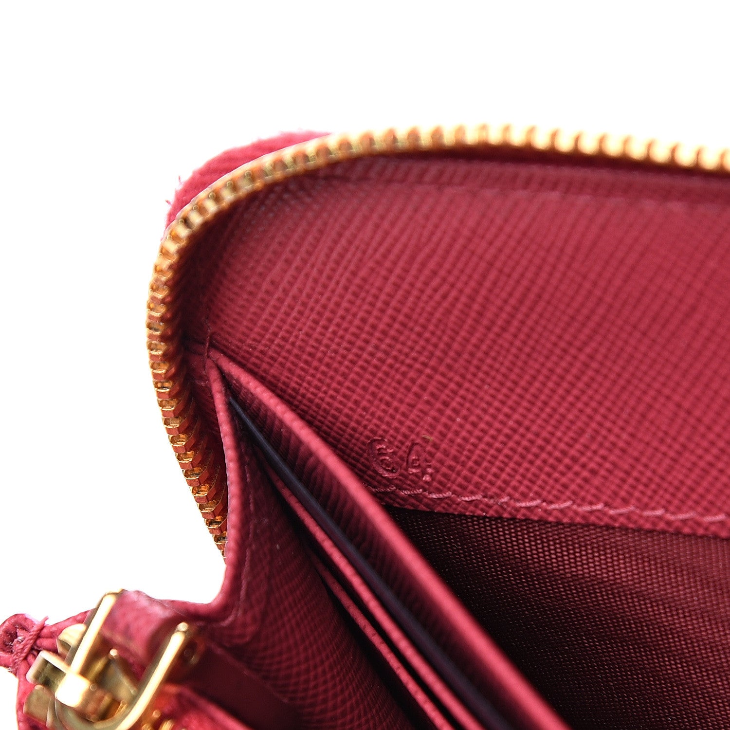 Prada Saffiano Zip Around Wallet Peonia 6 of 11