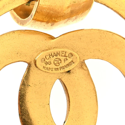 Chanel Metal Round CC Drop Clip On Earrings Gold 4 of 4
