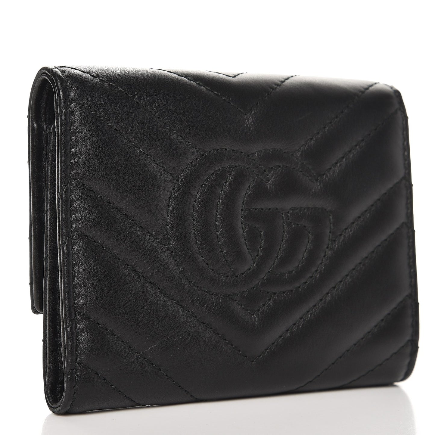 Calfskin Matelasse GG Marmont Wallet Black