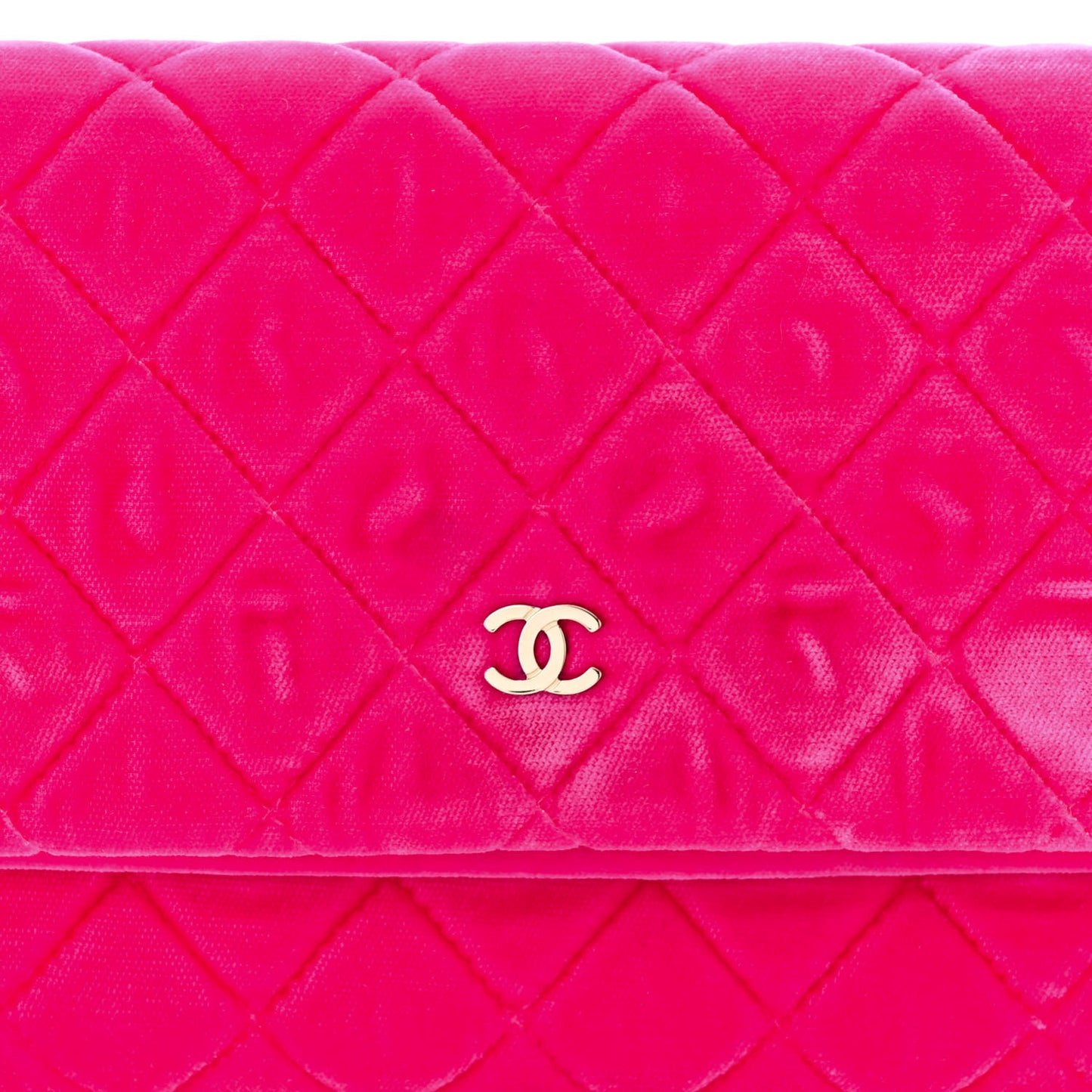 Velvet Quilted CC Beauty Clutch Pink