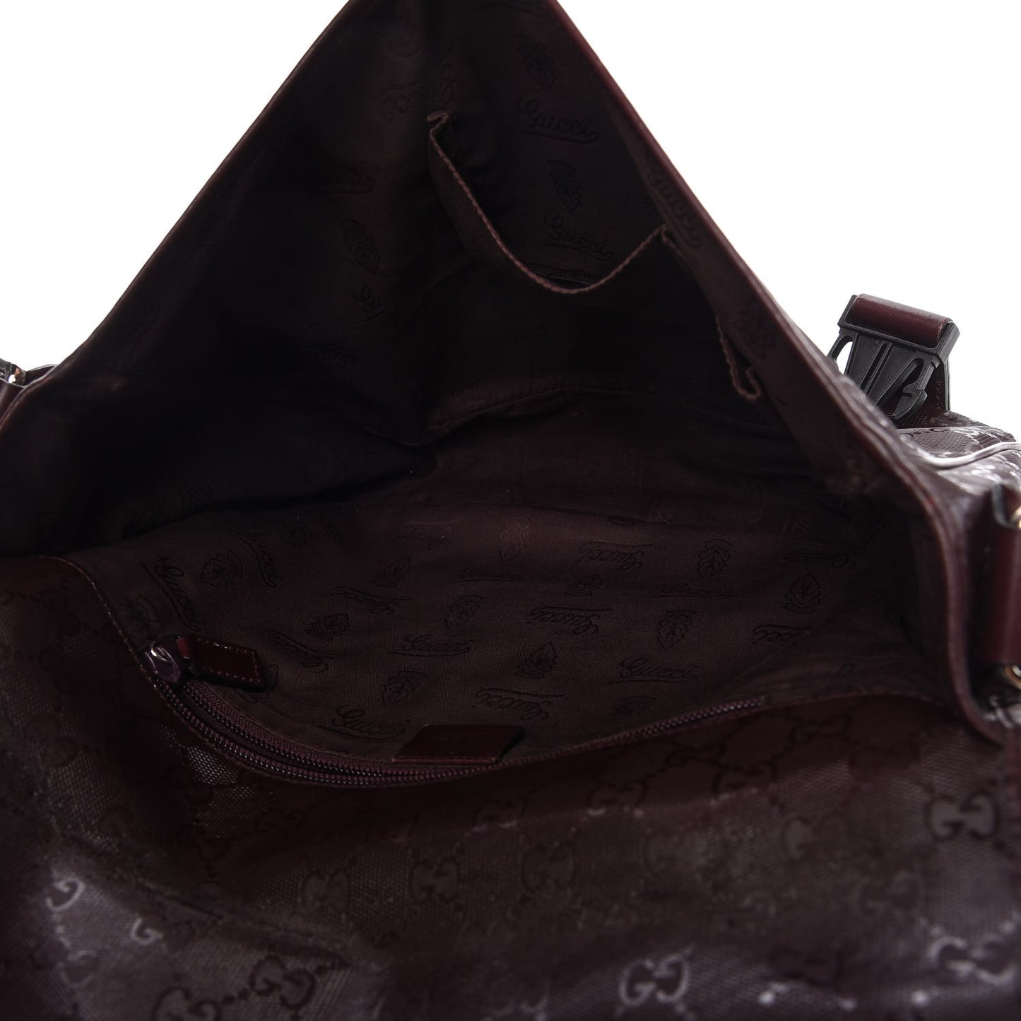 Imprime Monogram Medium Double Buckle Flap Messenger Bag Bordeaux