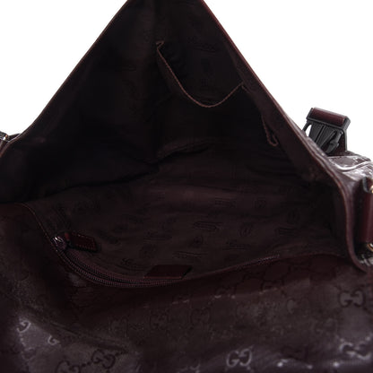 Gucci Imprime Monogram Medium Double Buckle Flap Messenger Bag Bordeaux 5 of 10