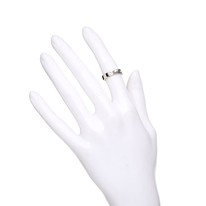 Gucci 18K White Gold Diamond 4mm Signature Band Ring 48 4.5 2 of 6