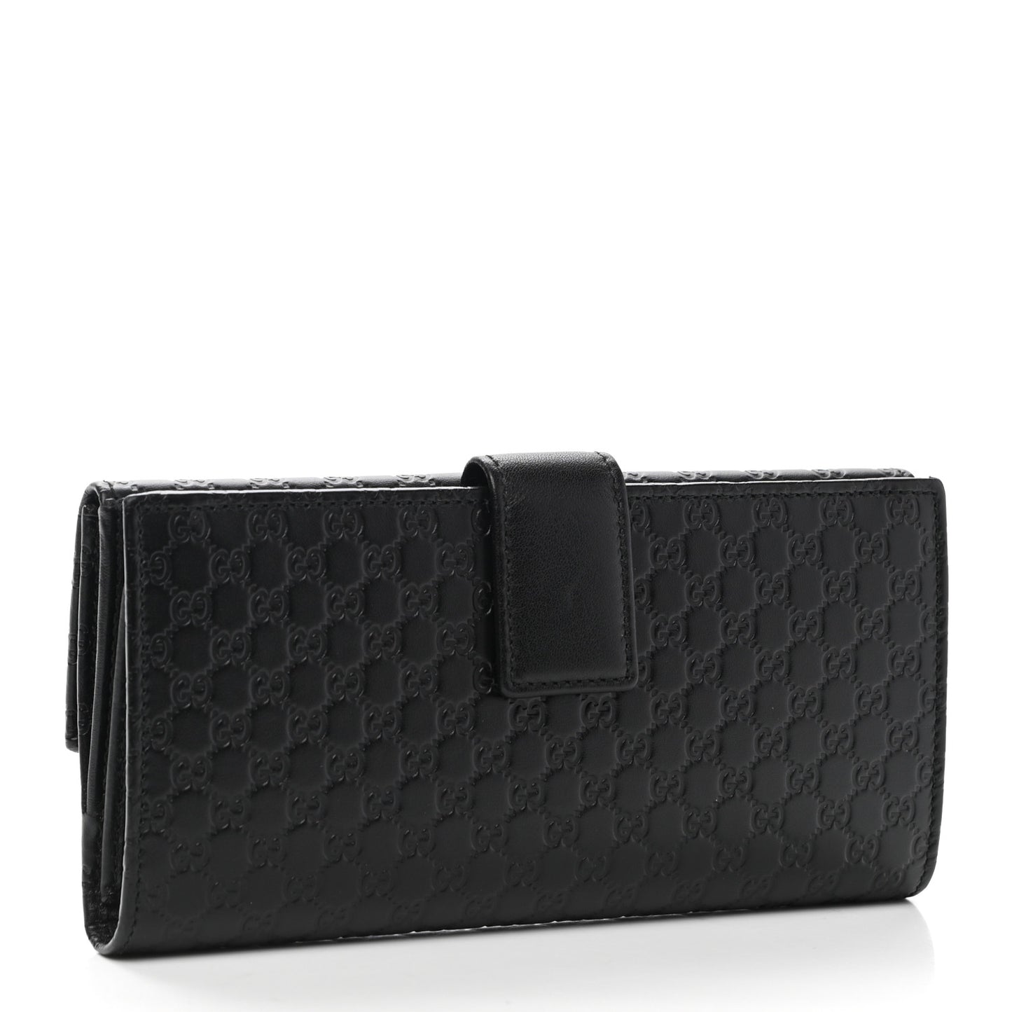 Microguccissima Continental Flap Wallet Black