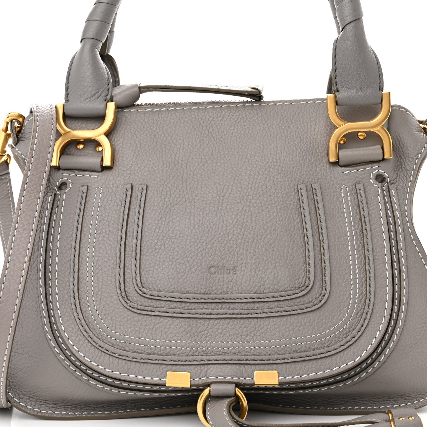 Calfskin Small Marcie Satchel Cashmere Grey