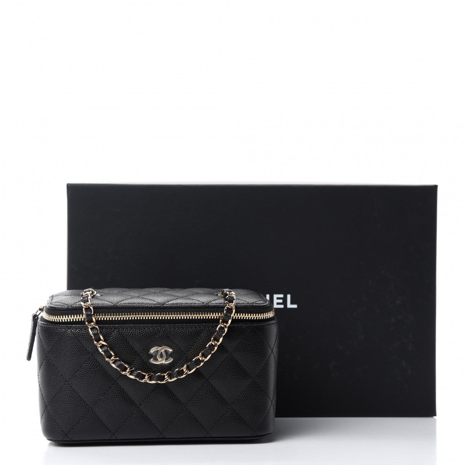 Chanel Caviar Quilted Small Vanity Case With Chain Black 11 of 11