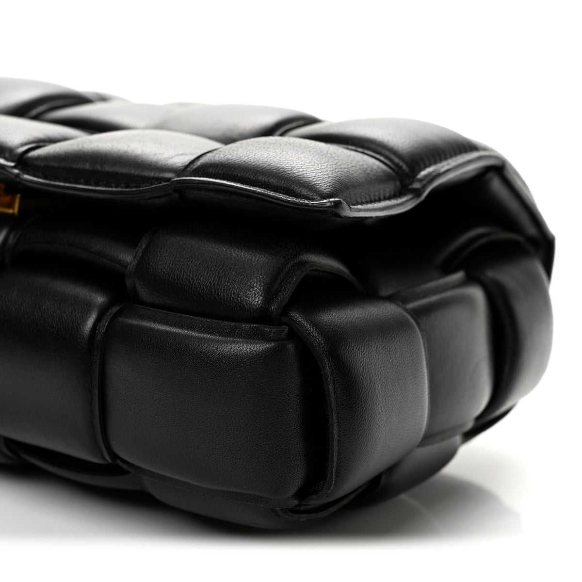 Nappa Maxi Intreccio Padded Cassette Crossbody Bag Black