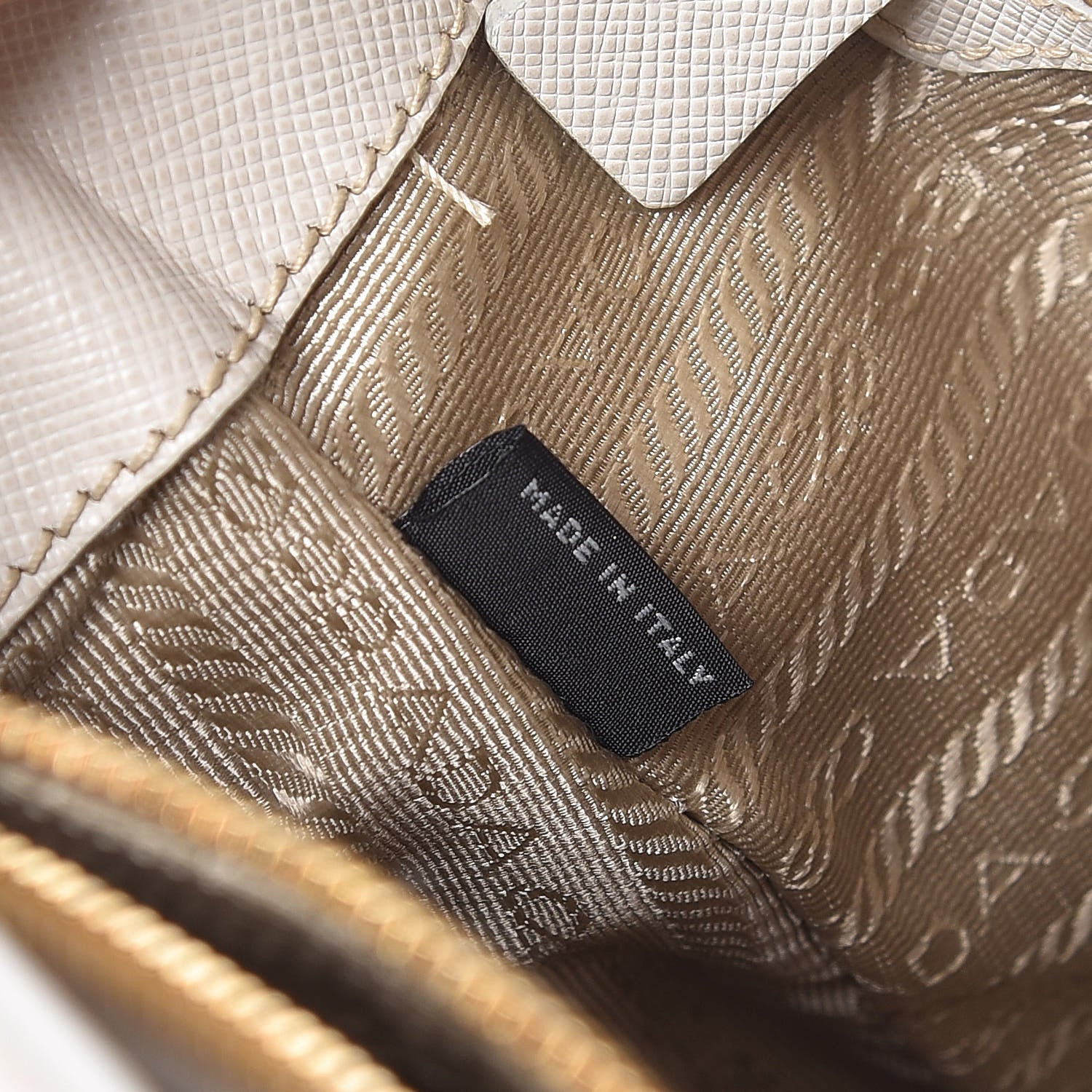 Prada Saffiano Lux Medium Tote Talco 7 of 23