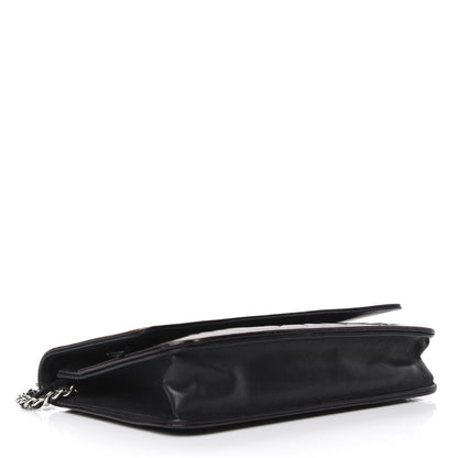 Chanel Patent Camellia Embossed Wallet On Chain WOC Brown 4 of 9