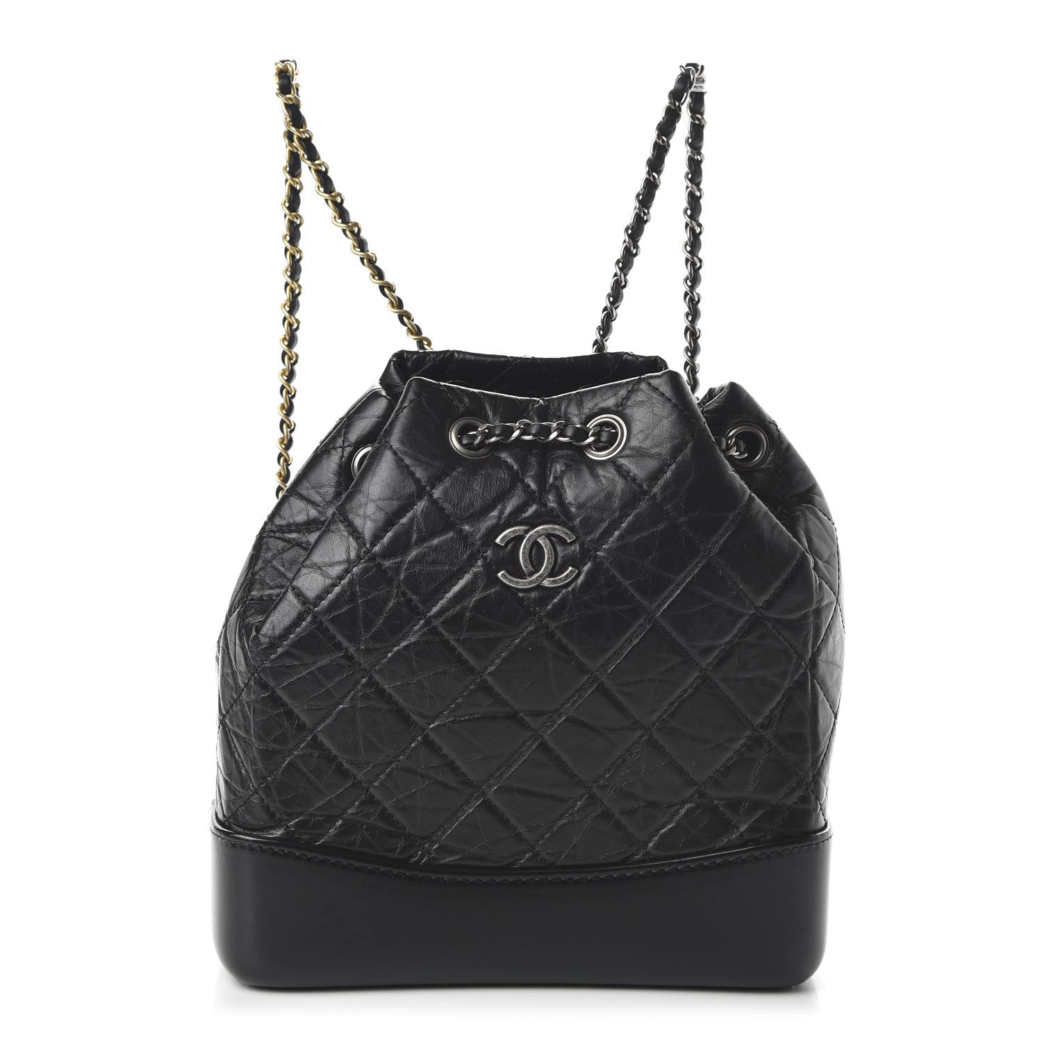 Chanel Aged Calfskin Quilted Small Gabrielle Backpack Black 1 of 11