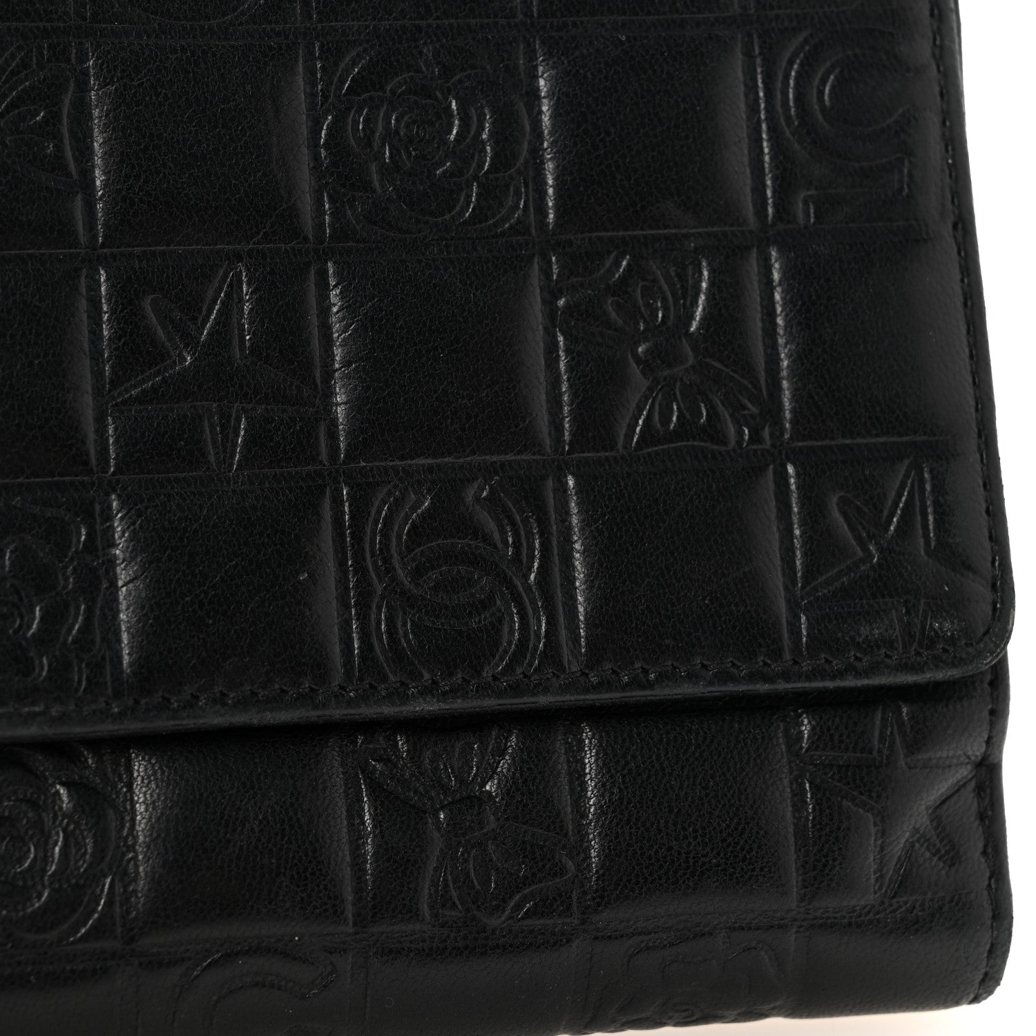 Chanel Calfskin Lucky Symbols Compact French Flap Wallet Black 12 of 12
