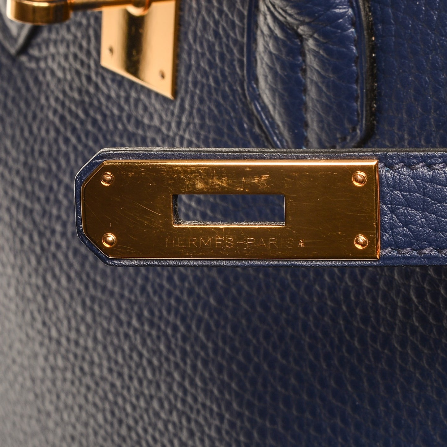 Taurillon Clemence Birkin 35 Bleu Saphir