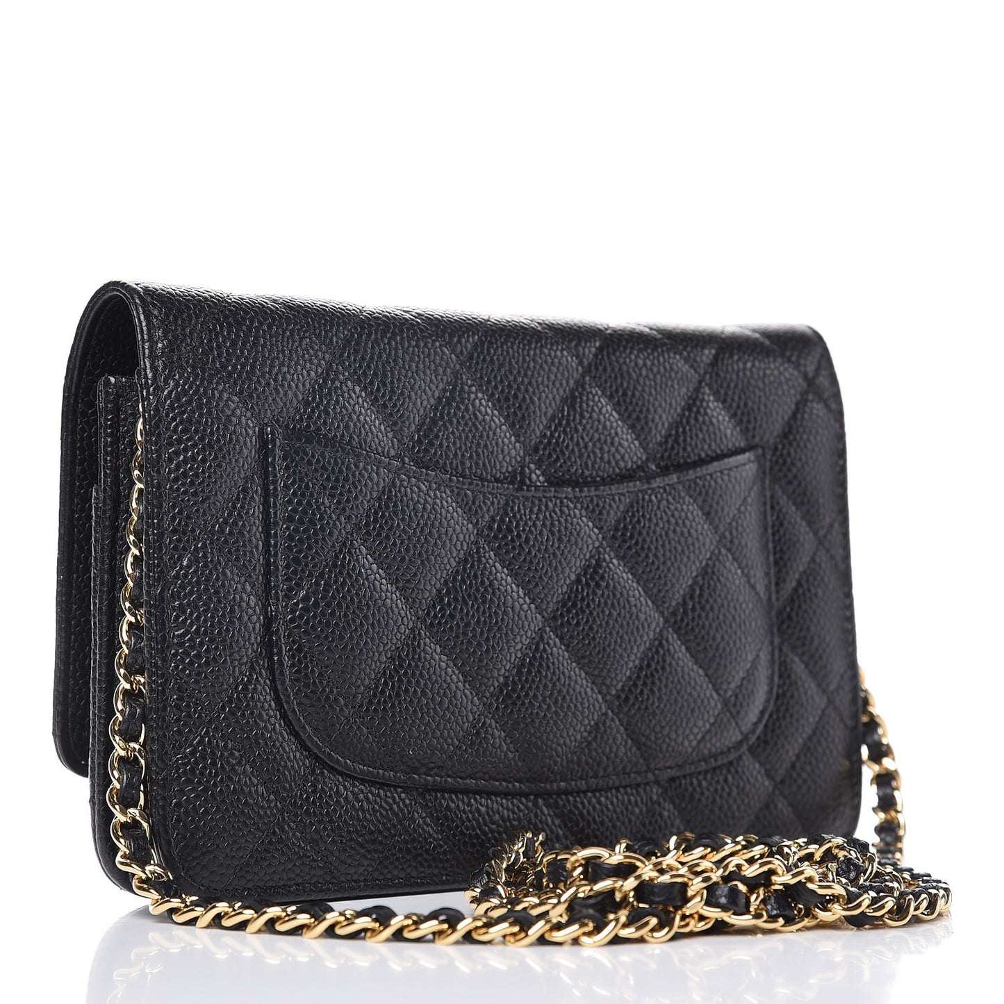 Caviar Quilted Wallet On Chain WOC Black