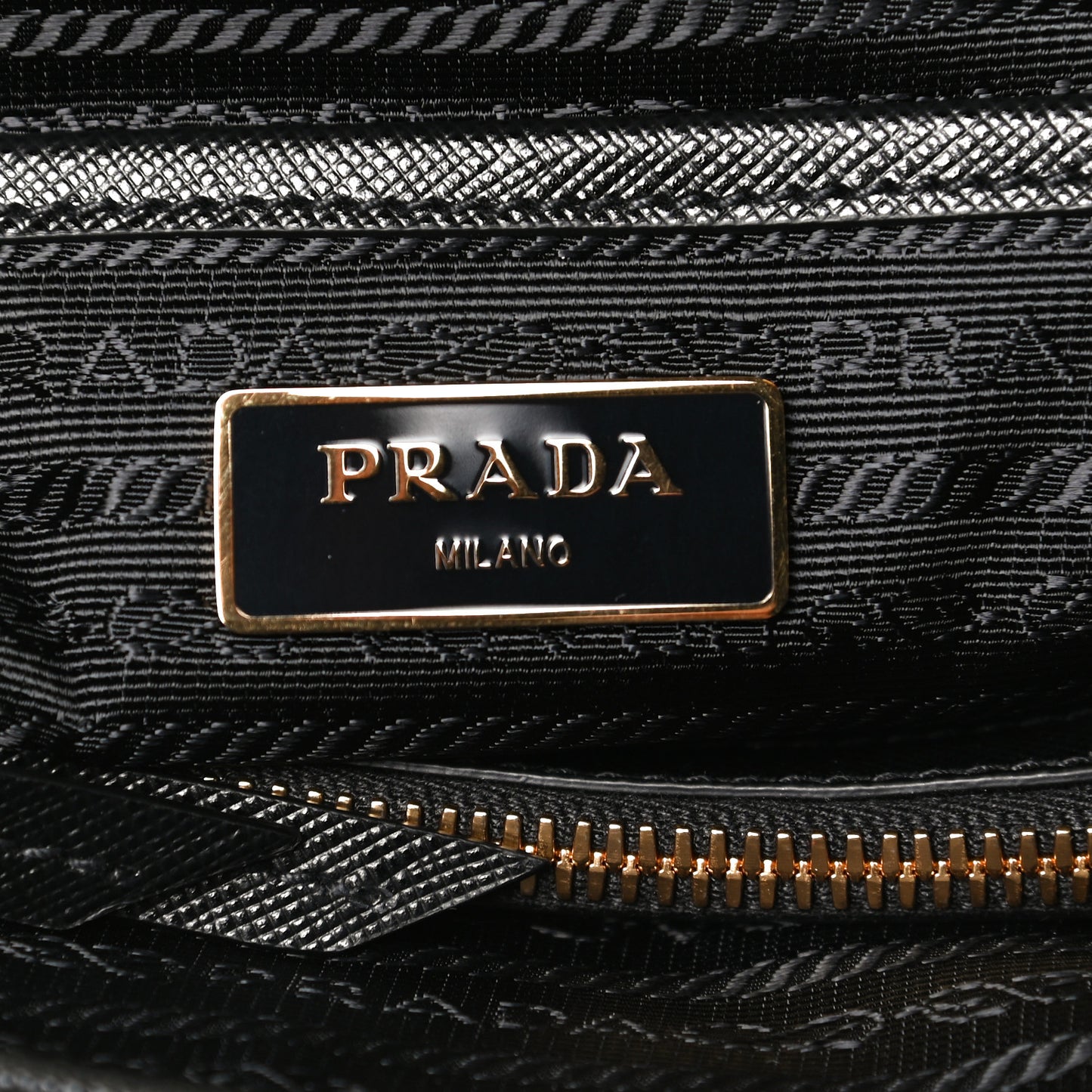 Tessuto Nylon Saffiano Small Tote Black