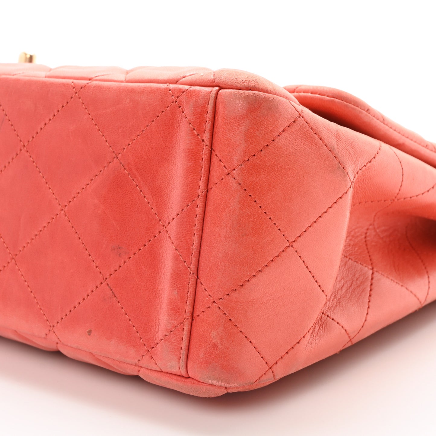 Lambskin Quilted Maxi Single Flap Red