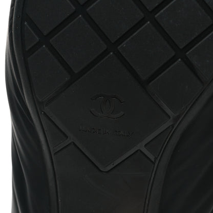 Chanel Mixed Fibers Lambskin Patent Calfskin Convertible High Boots 38.5 Black 7 of 7