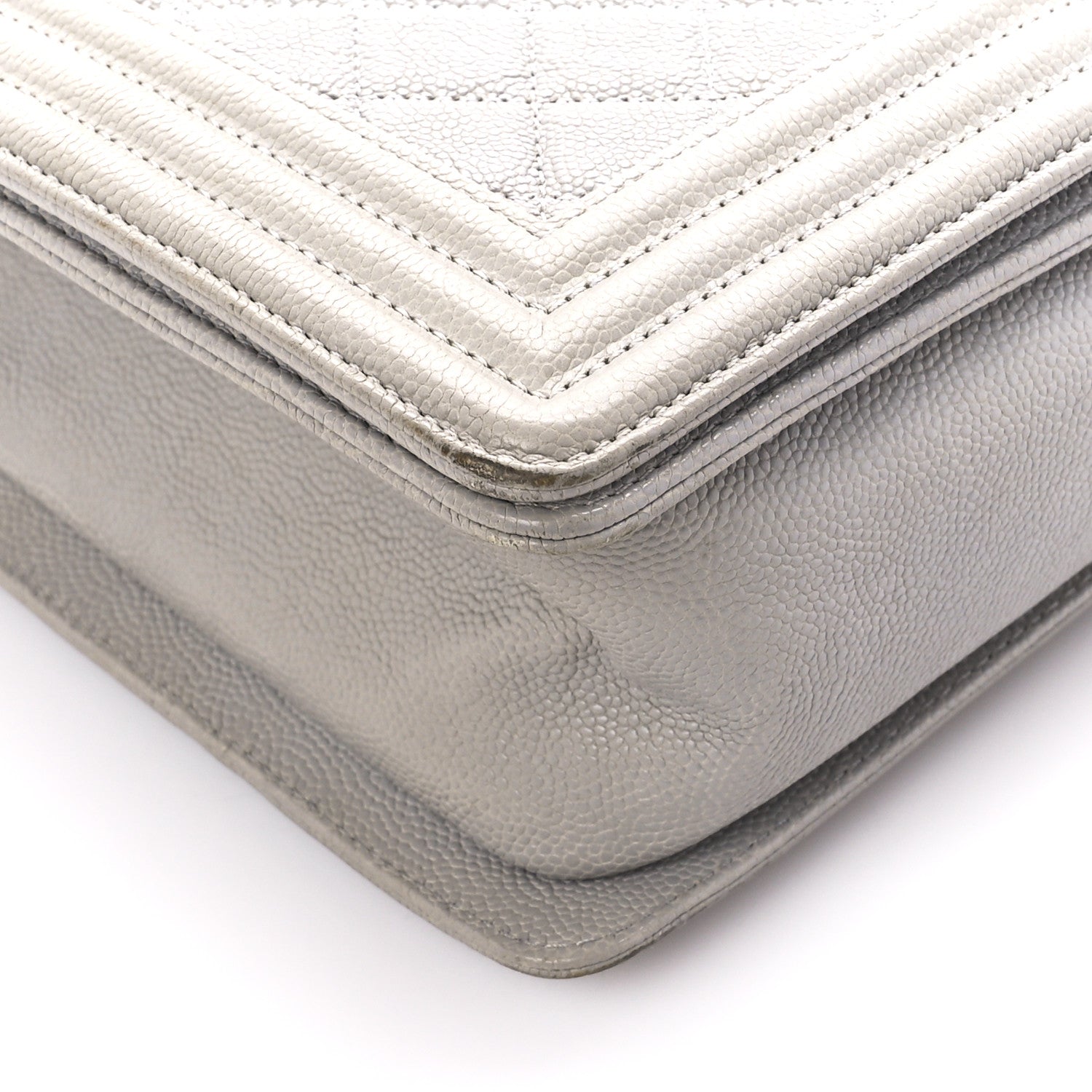 Chanel Caviar Quilted New Medium Boy Flap Grey 9 of 12