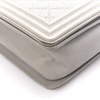 Chanel Caviar Quilted New Medium Boy Flap Grey 9 of 12