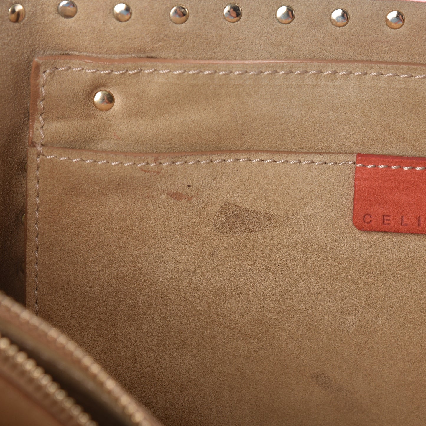 Suede Studded Boogie Satchel Red