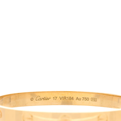 Cartier 18K Yellow Gold LOVE Bracelet 17 4 of 10