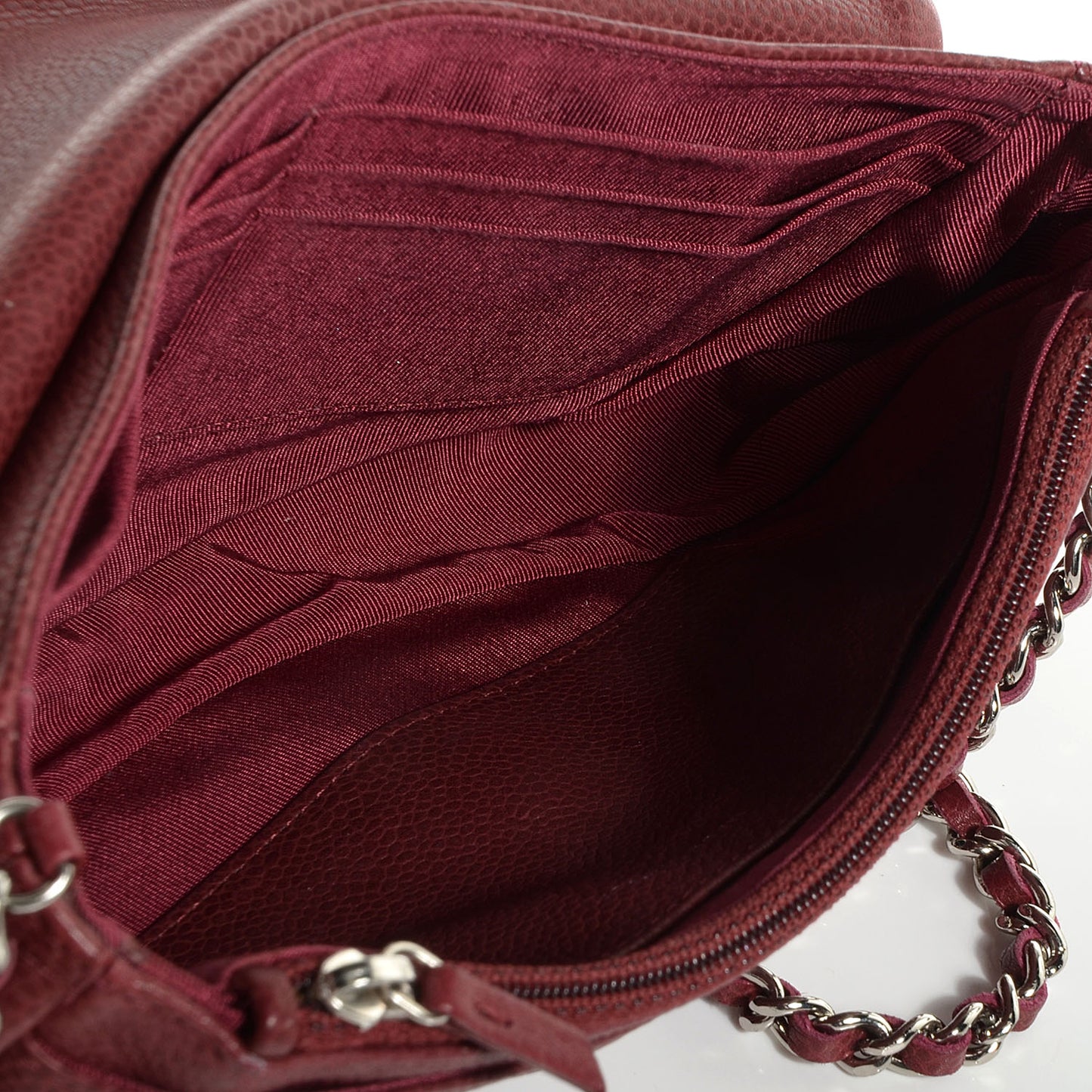 Caviar Half Moon Wallet On Chain WOC Bordeaux