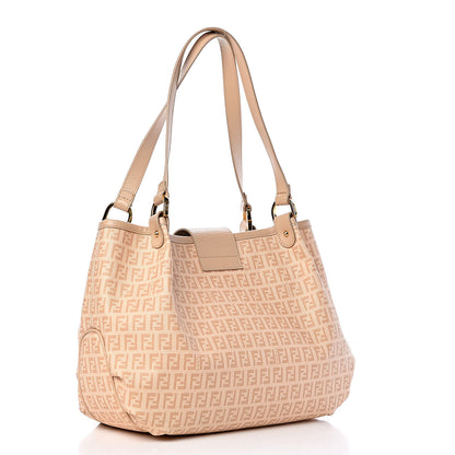 Fendi Zucchino Spalmati Vitello Chiusura Shoulder Bag Vacchetta Camelia 3 of 14