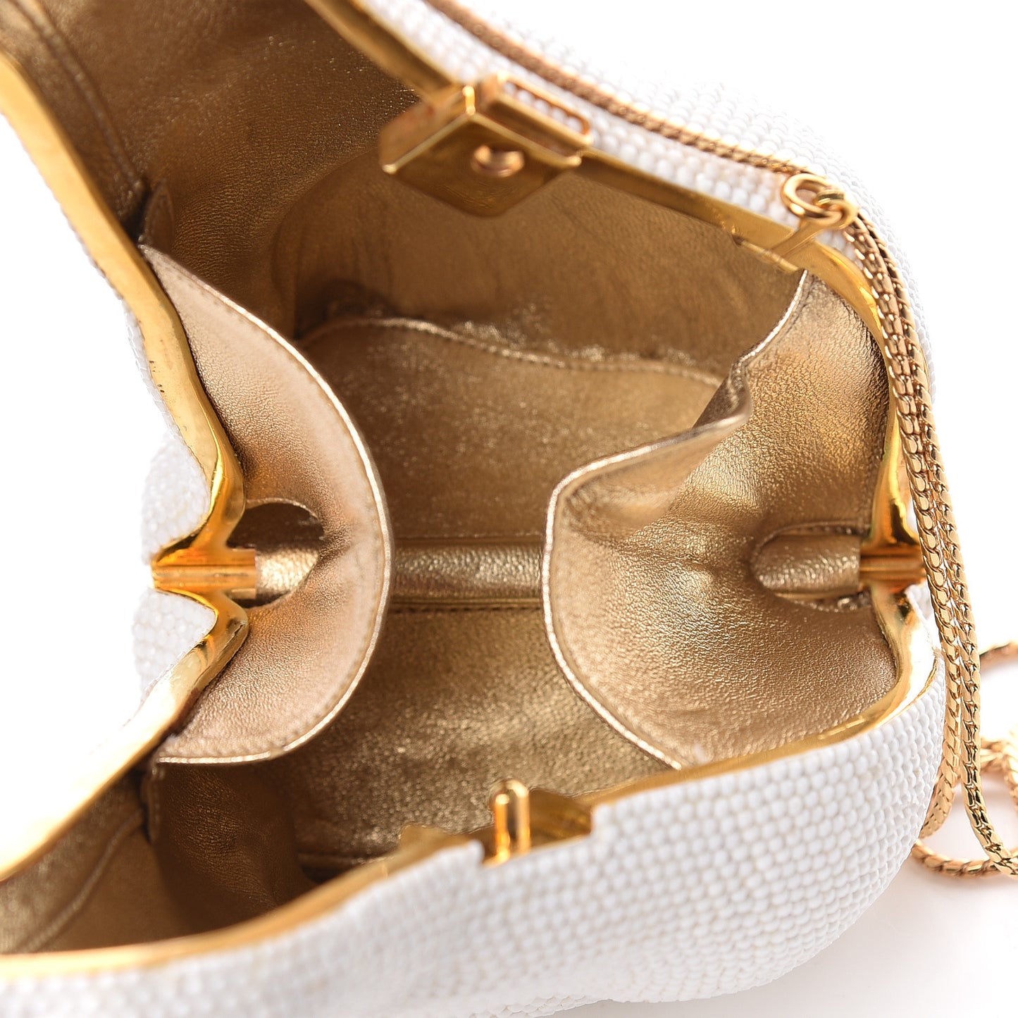 Swarovski Crystal Polar Bear Minaudiere Clutch White