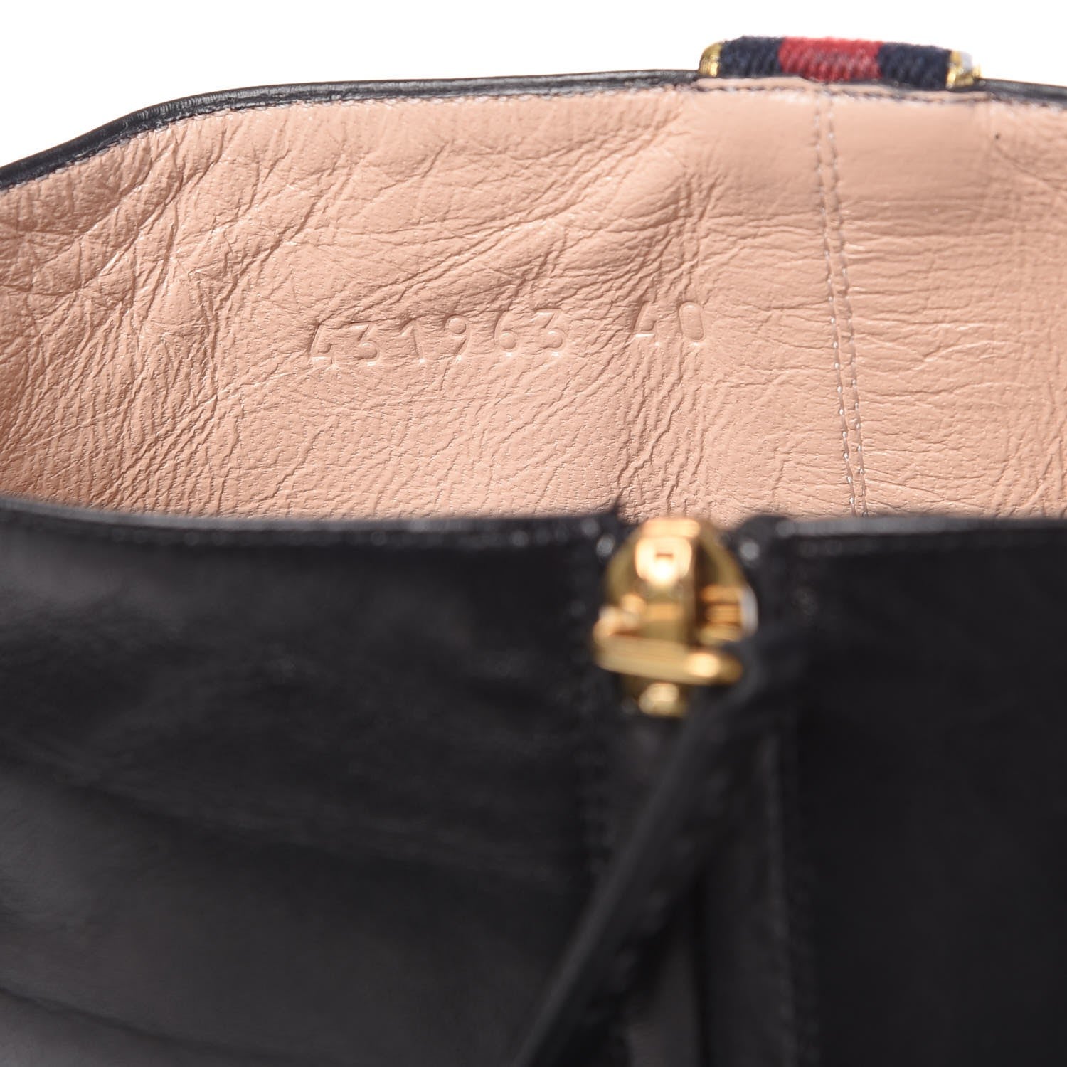 Gucci Calfskin Web Knee High Boots 40 Black 9 of 10