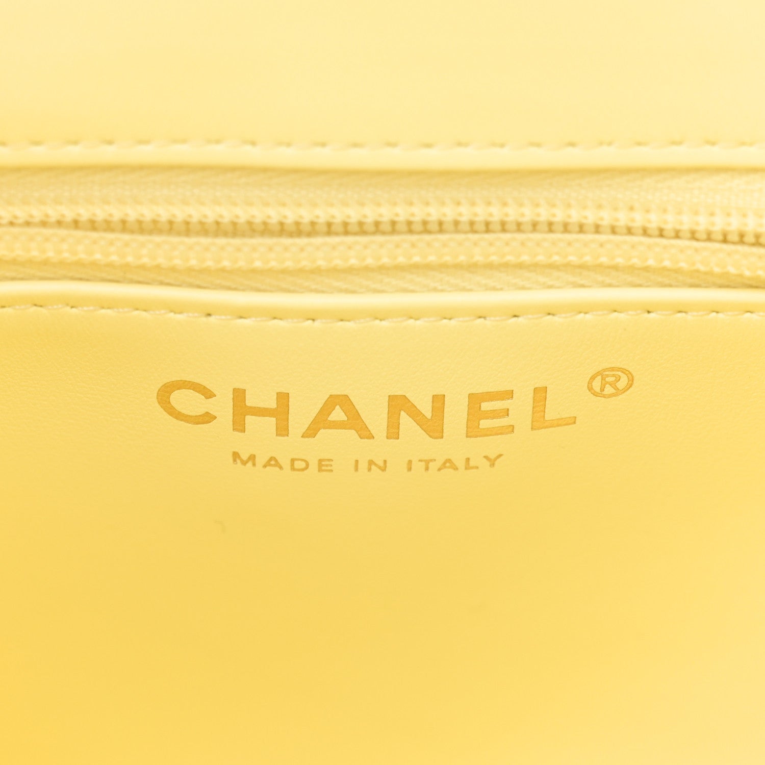 Chanel Shiny Aged Calfskin Quilted Nano Kelly Shopper Light Yellow