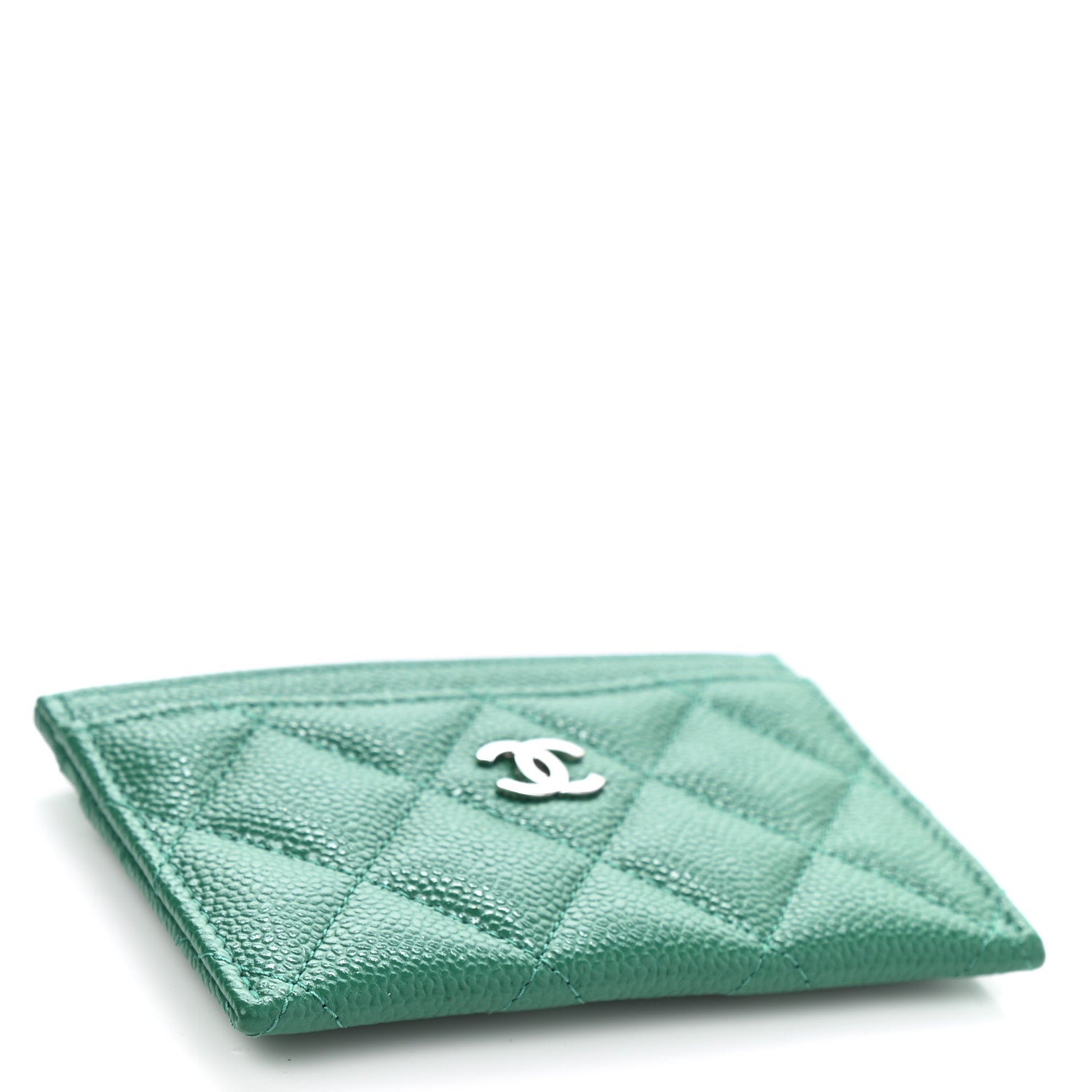 Chanel Caviar Quilted Card Holder Green 4 of 9