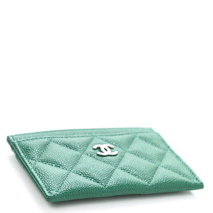 Chanel Caviar Quilted Card Holder Green 4 of 9