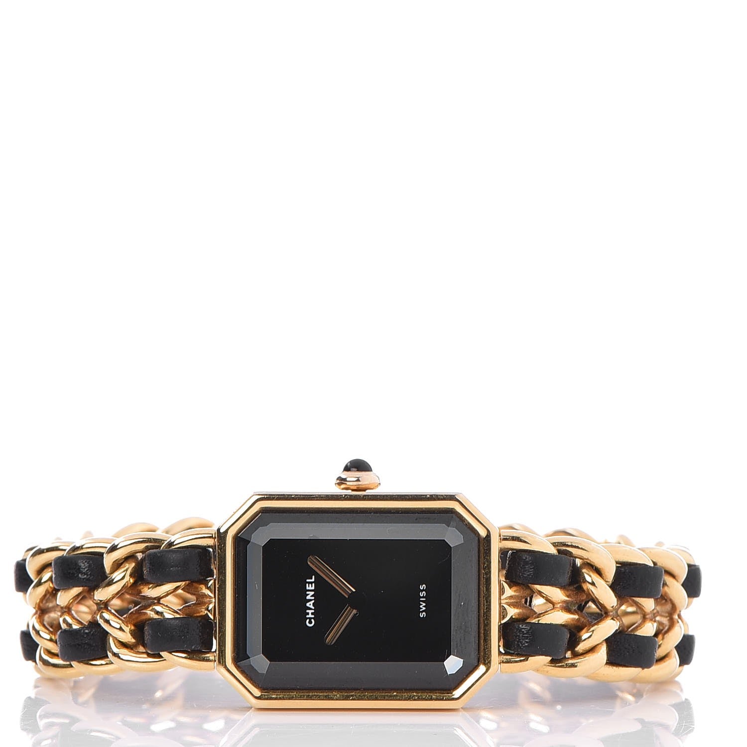 Chanel Stainless Steel Lambskin 20mm Chain Premiere Quartz Watch Gold M 3 of 8