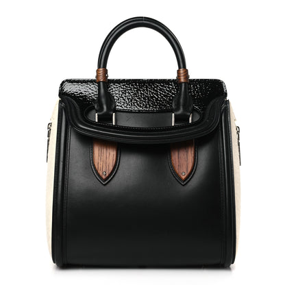 Alexander McQueen Soft Calfskin Calf Hair Wood Plate Small Heroine Black 1 of 10