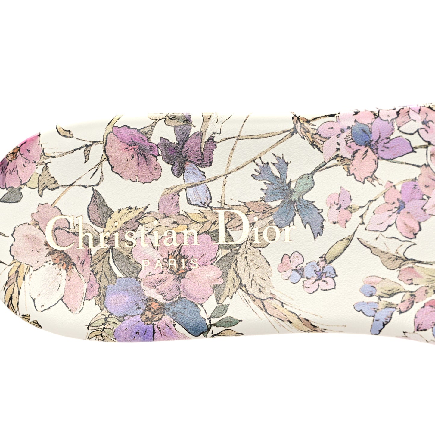 Canvas Embroidered 4 Saisons Dway Flat Slide Sandals 38.5 Lilac