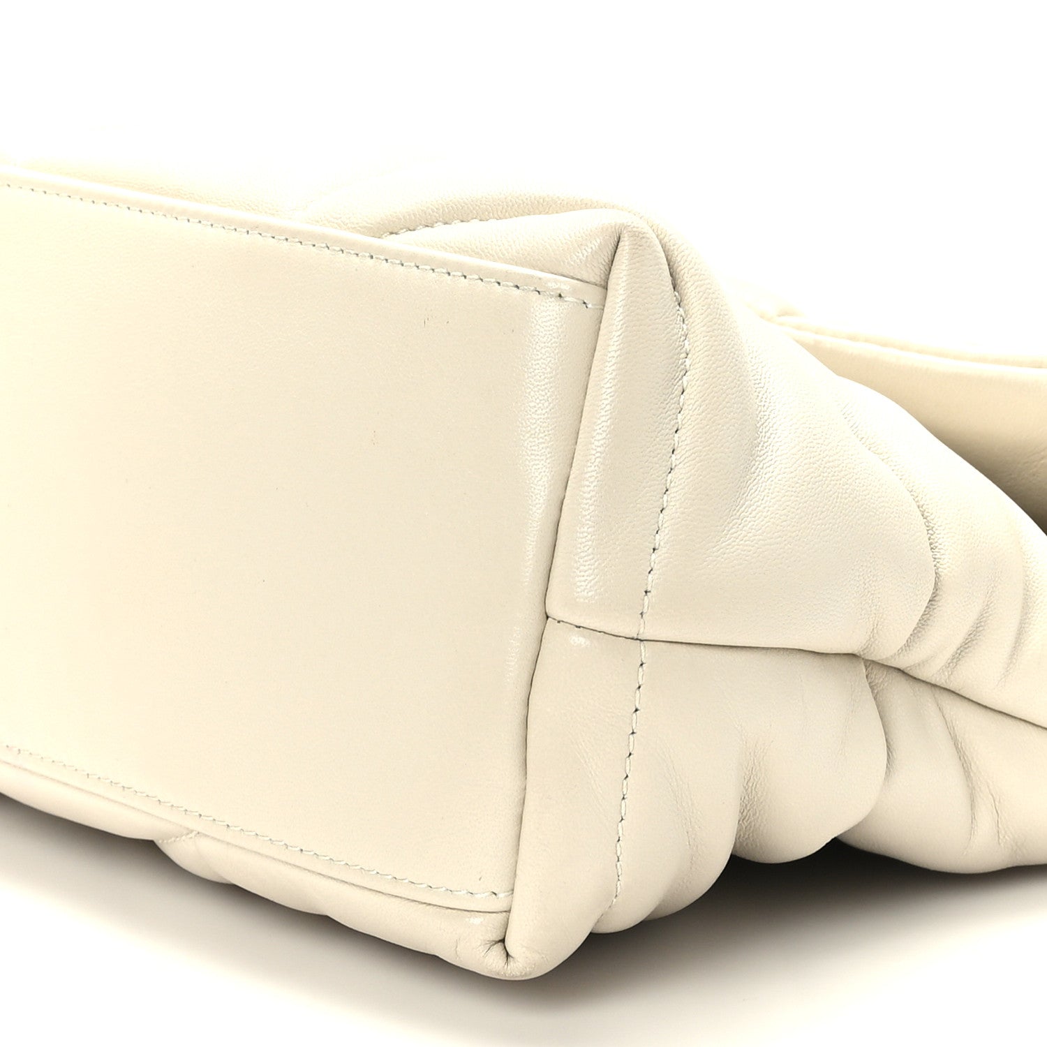 Saint Laurent Lambskin Quilted Small Loulou Puffer Monogram Chain Satchel Crema Soft 9 of 9