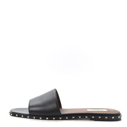Valentino Garavani Nappa Soul Rockstud Flat Slide Sandals 40 Black 1 of 10