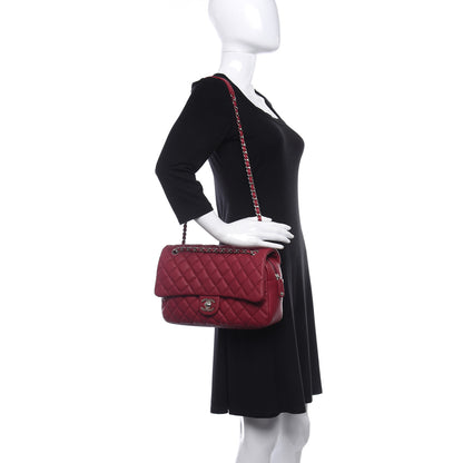 Chanel Caviar Quilted Jumbo Easy Flap Dark Pink 2 of 9