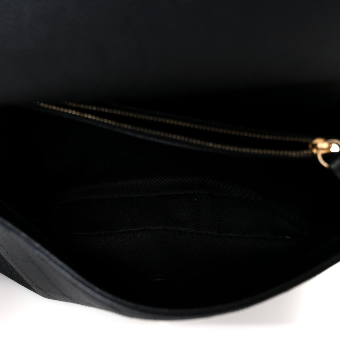 Grained Calfskin Stitched Flap Black