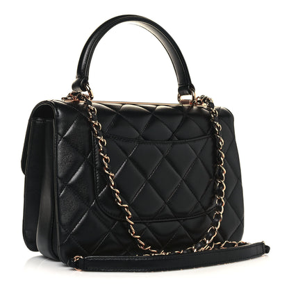 Chanel Lambskin Quilted Small Trendy CC Dual Handle Flap Bag Black 3 of 14