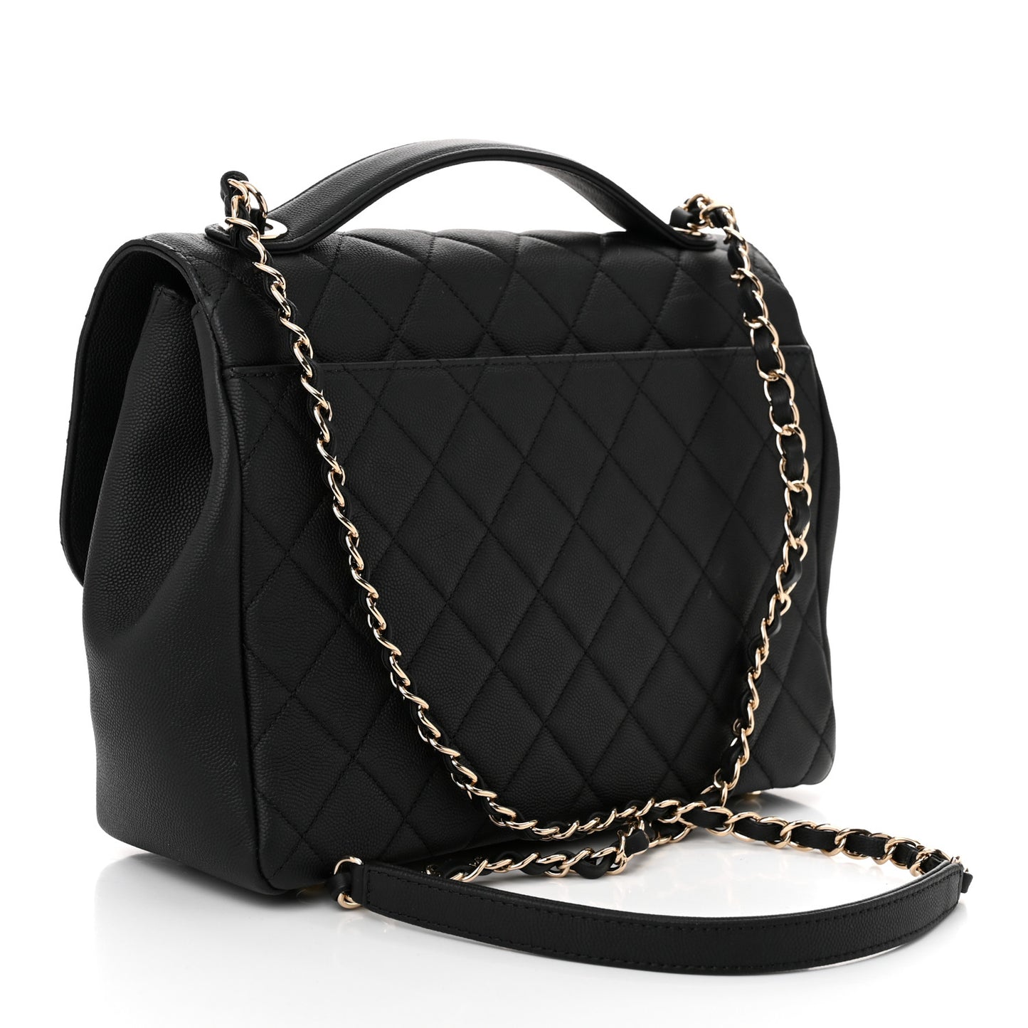 Caviar Quilted Large Business Affinity Flap Black