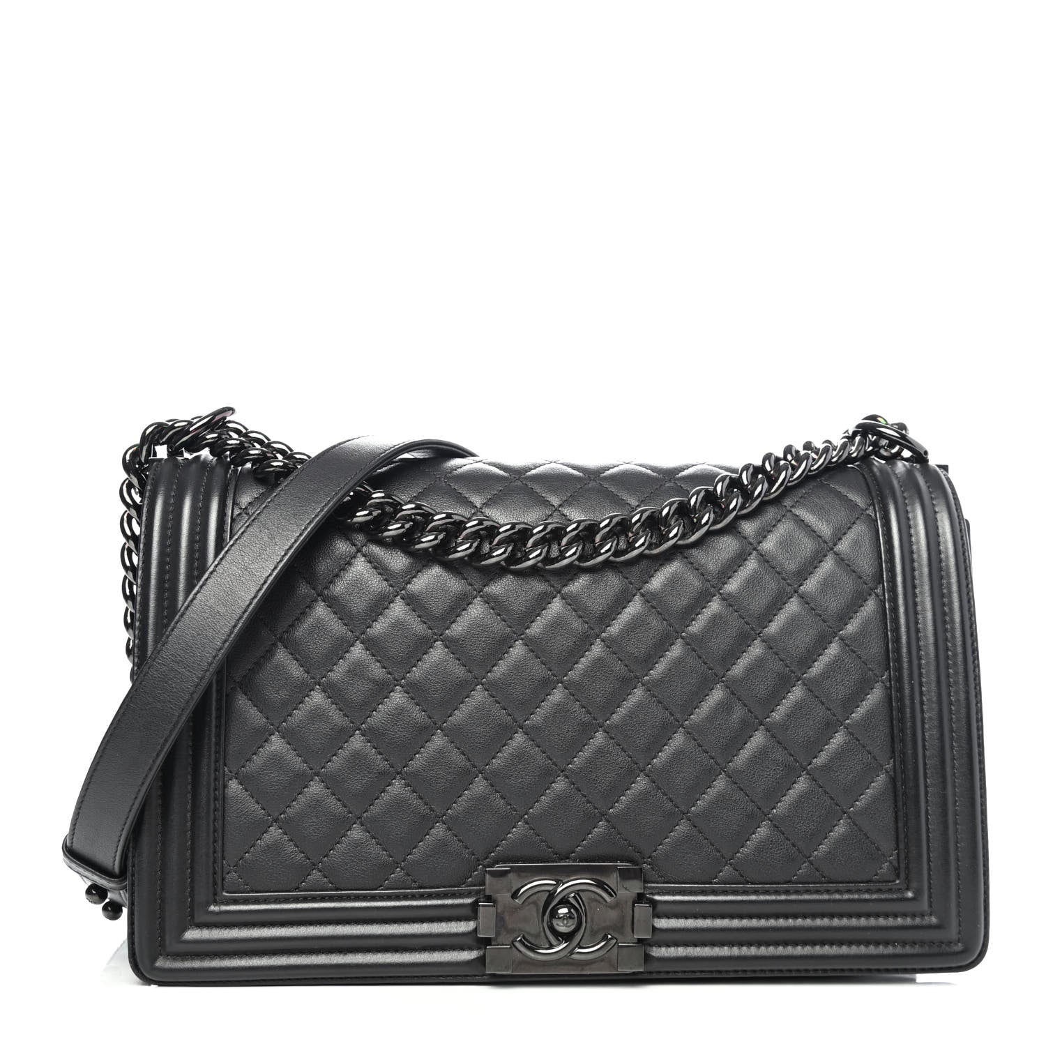 Chanel Calfskin Quilted New Medium Boy Flap So Black 1 of 4