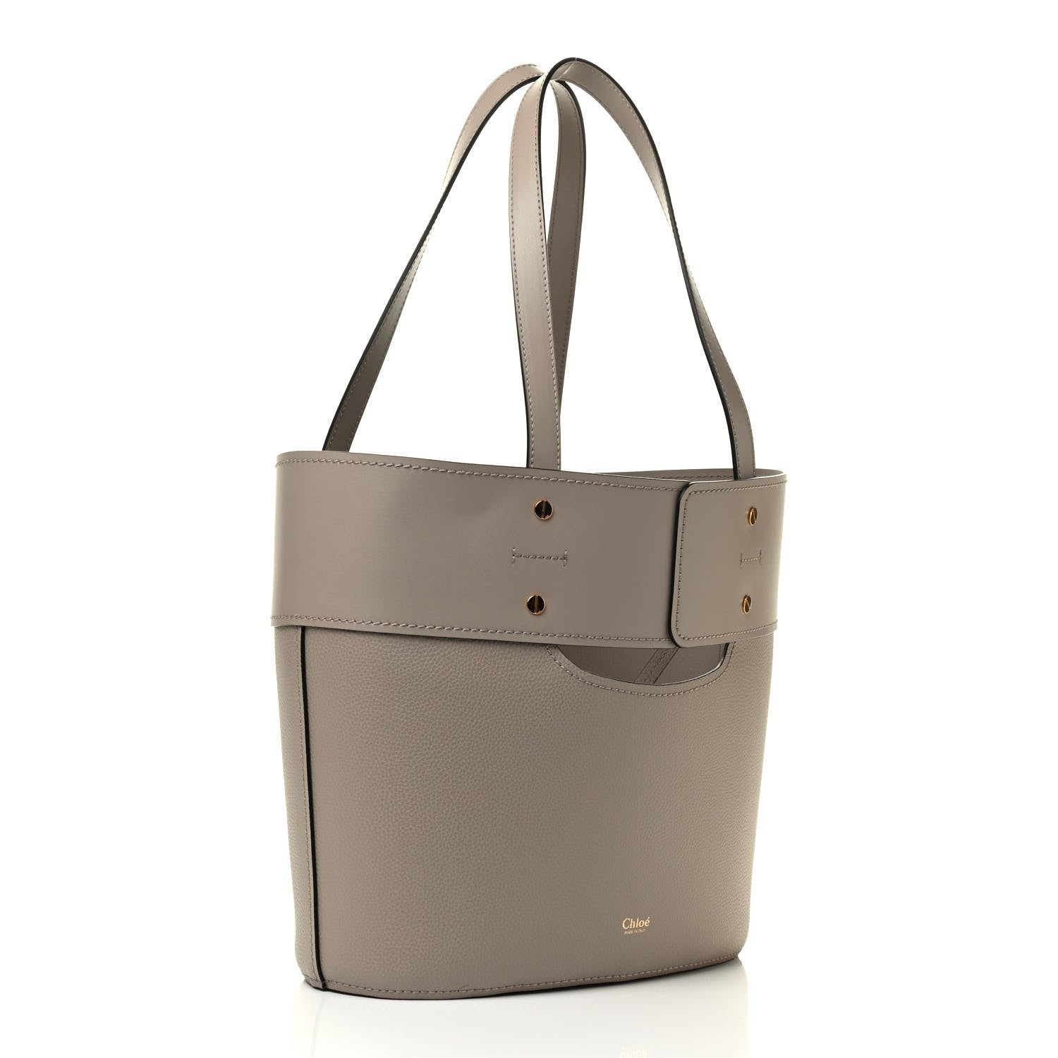 Chloe Smooth Grained Calfskin Small Aby Tote Motty Grey 2 of 7